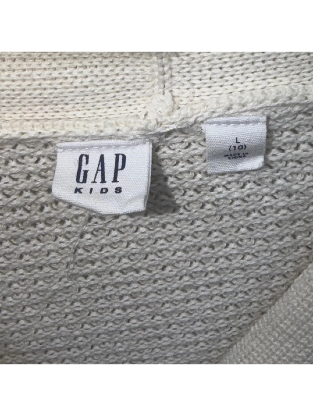 Gap Kids Girls L 10 Cream Navy Striped Open Knit Button Cardigan